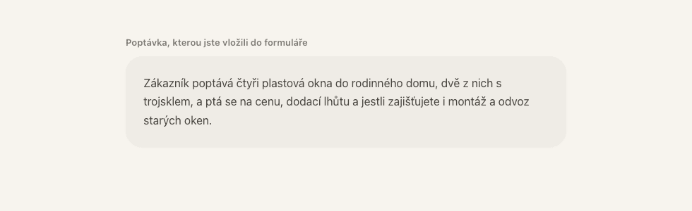 Vaše poptávka